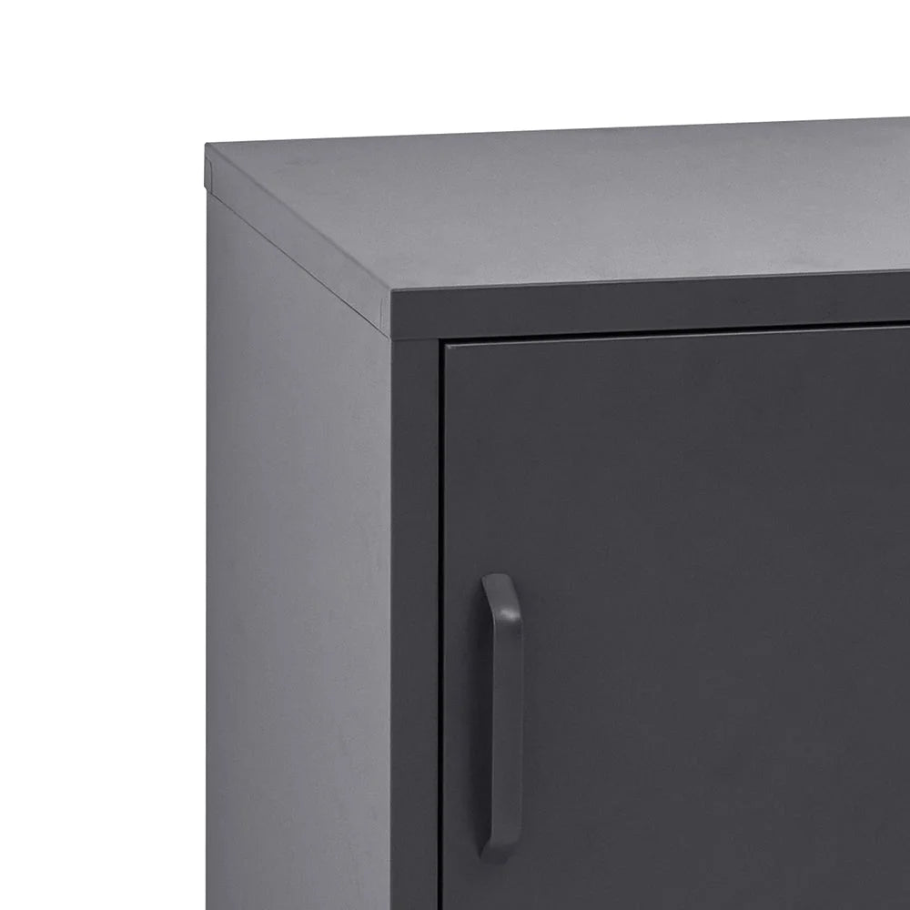 Mini Metal Locker Storage Shelf Organizer Cabinet - Black