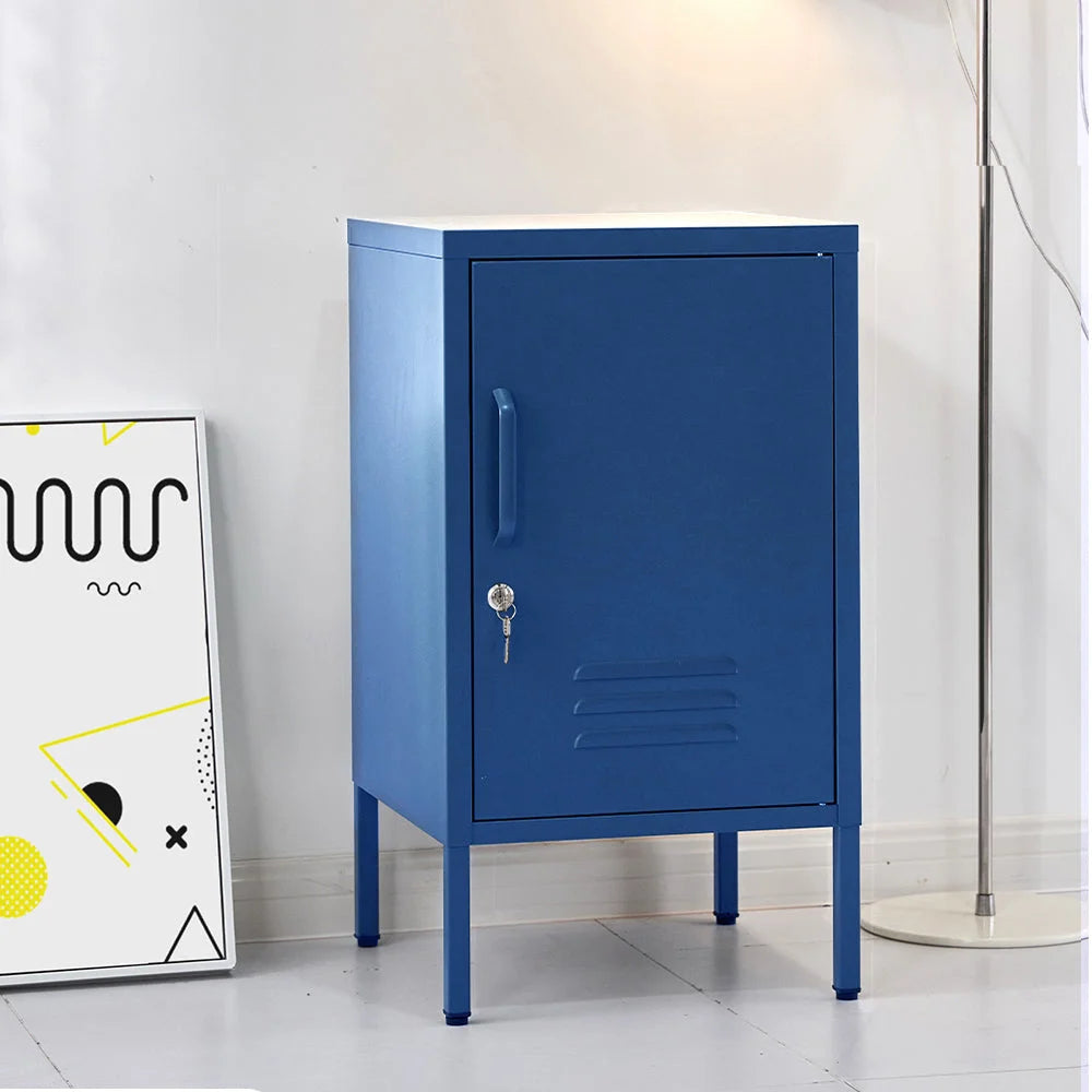 Mini Metal Locker Storage Shelf Organizer Cabinet - Blue