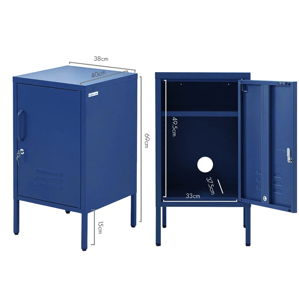 Mini Metal Locker Storage Shelf Organizer Cabinet - Blue
