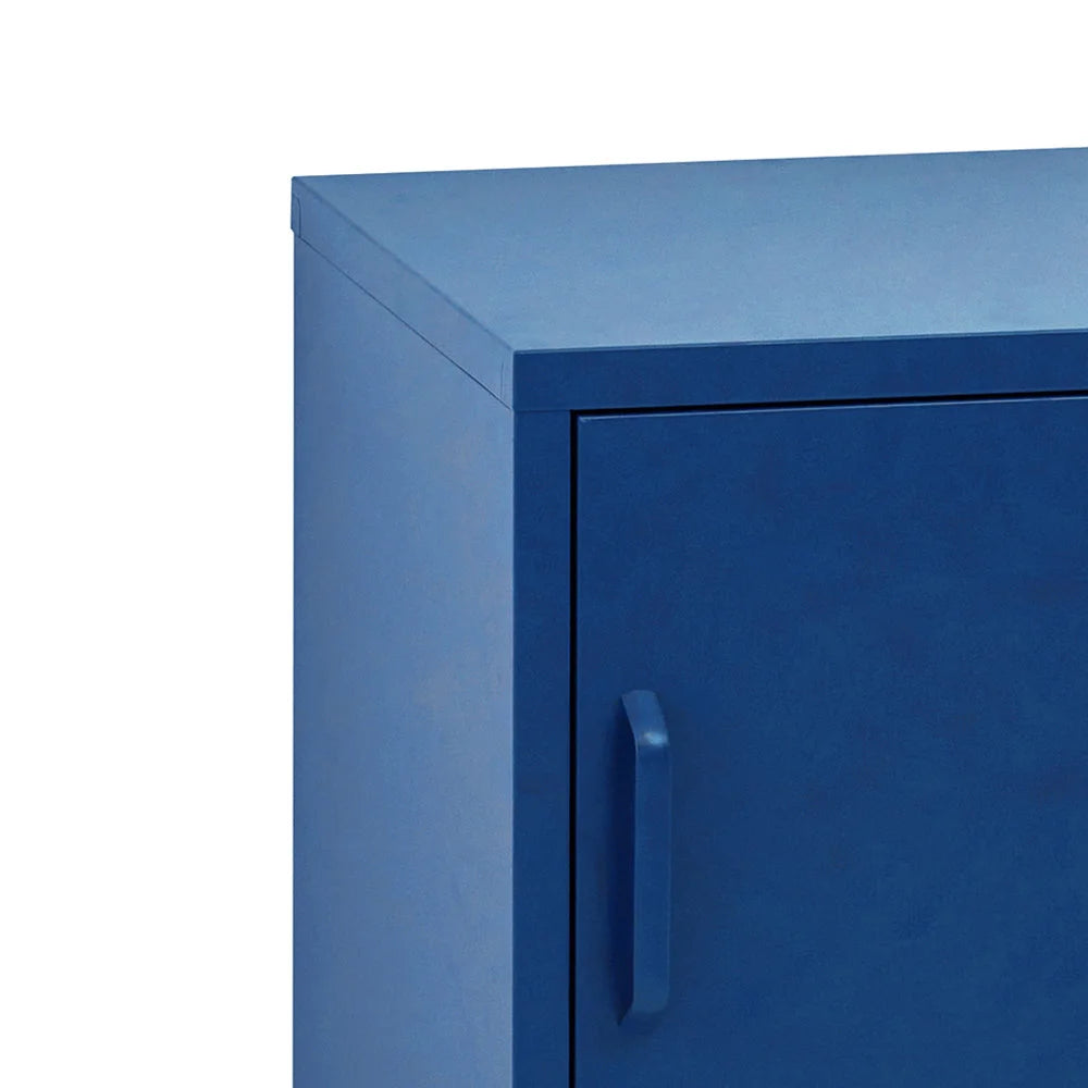 Mini Metal Locker Storage Shelf Organizer Cabinet - Blue