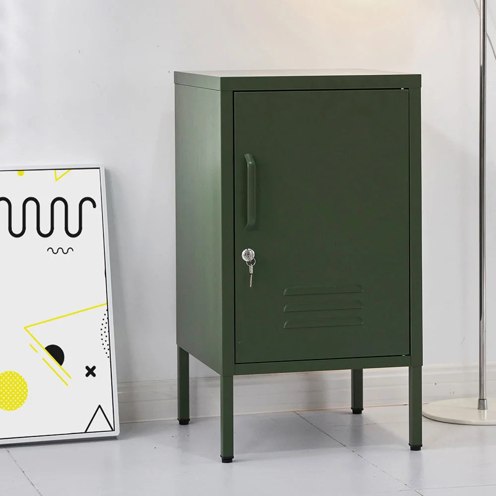 Mini Metal Locker Storage Shelf Organizer Cabinet - Green