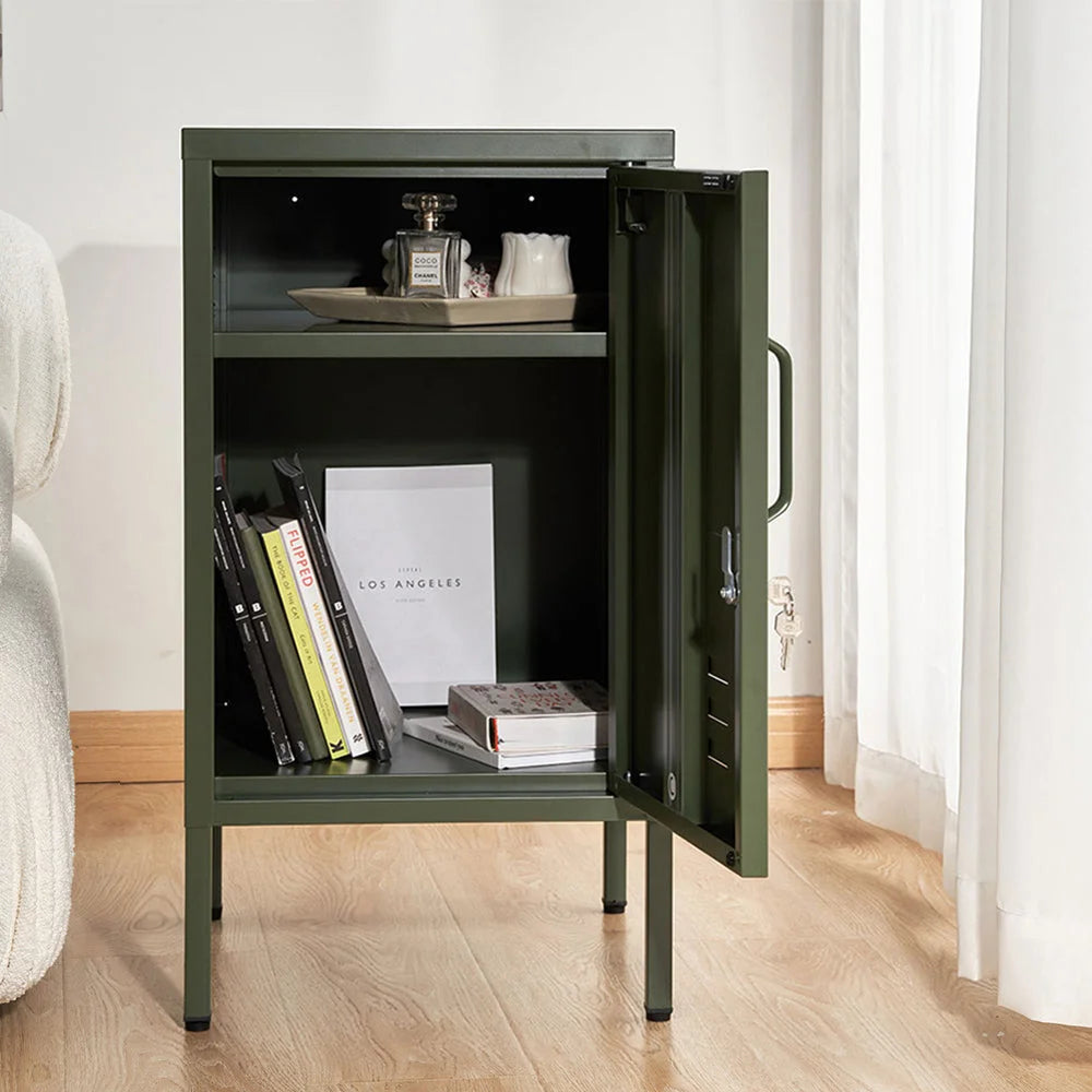 Mini Metal Locker Storage Shelf Organizer Cabinet - Green