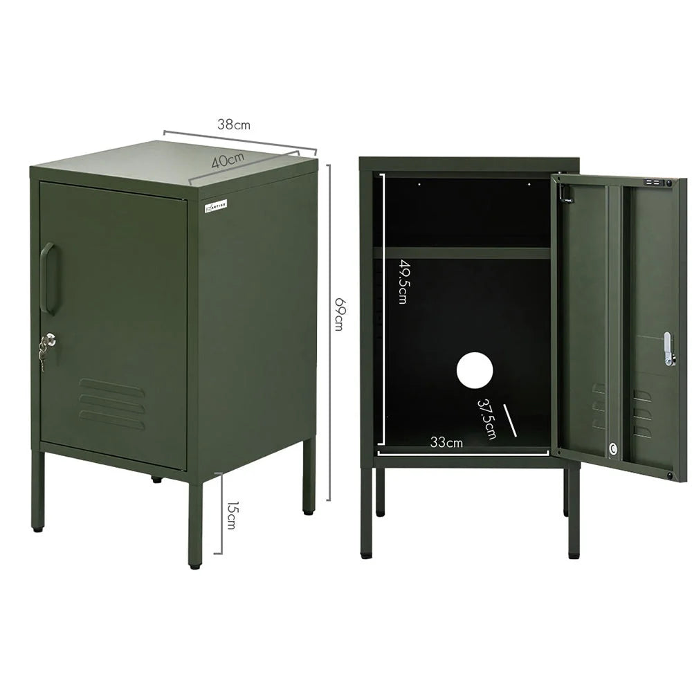 Mini Metal Locker Storage Shelf Organizer Cabinet - Green