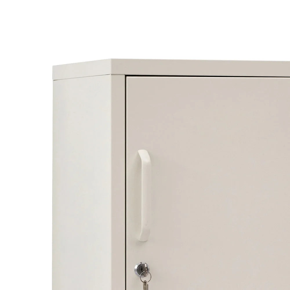 Mini Metal Locker Storage Shelf Organizer Cabinet - White