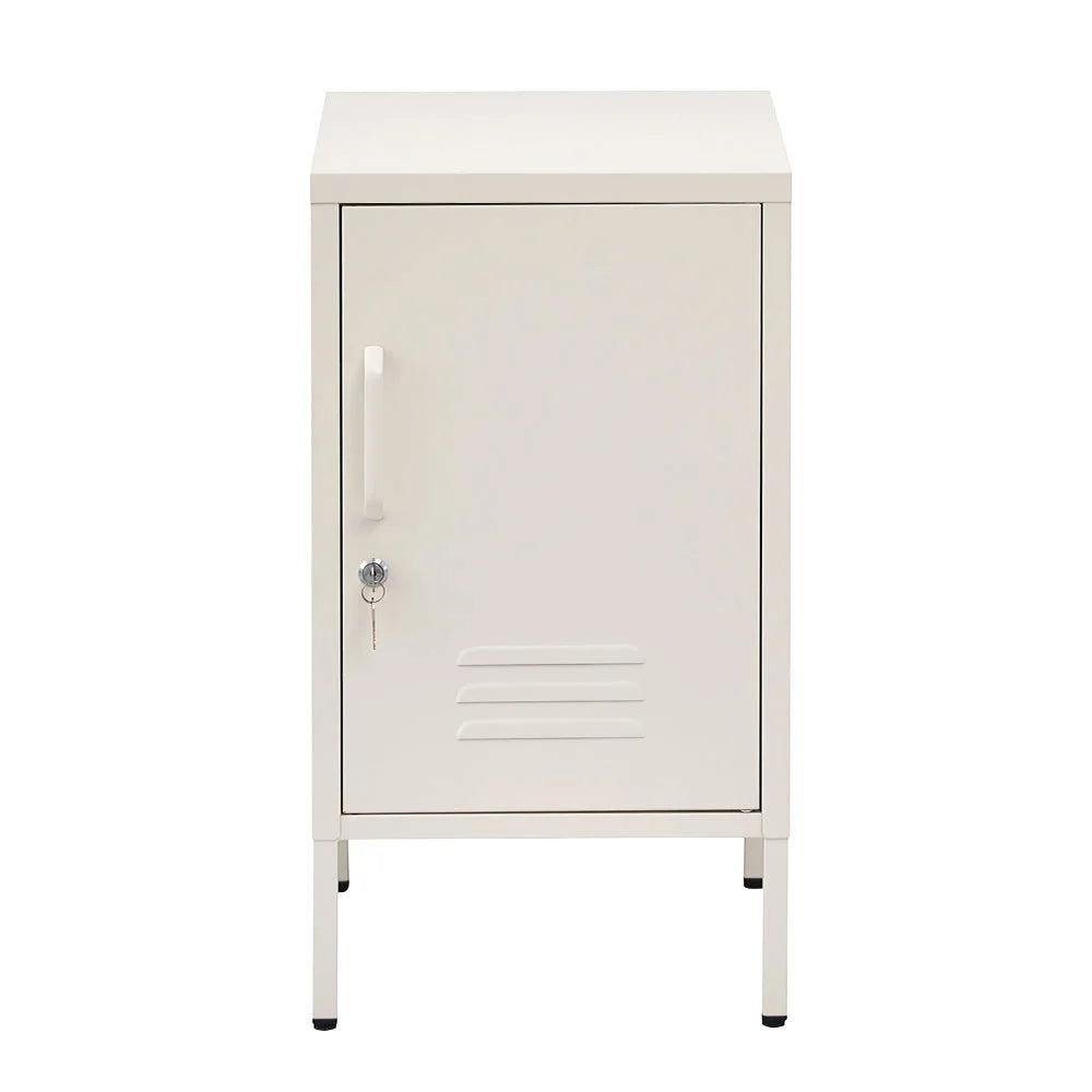 Mini Metal Locker Storage Shelf Organizer Cabinet - White