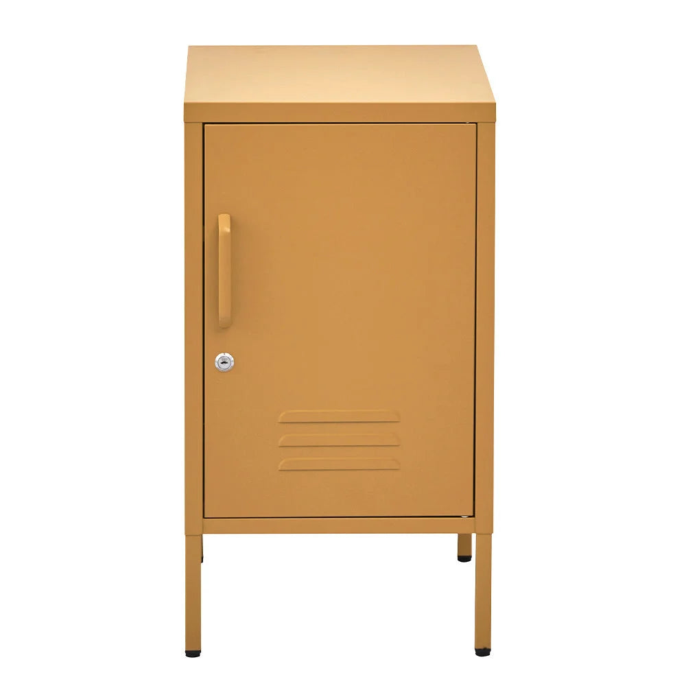 Mini Metal Locker Storage Shelf Organizer Cabinet - Yellow