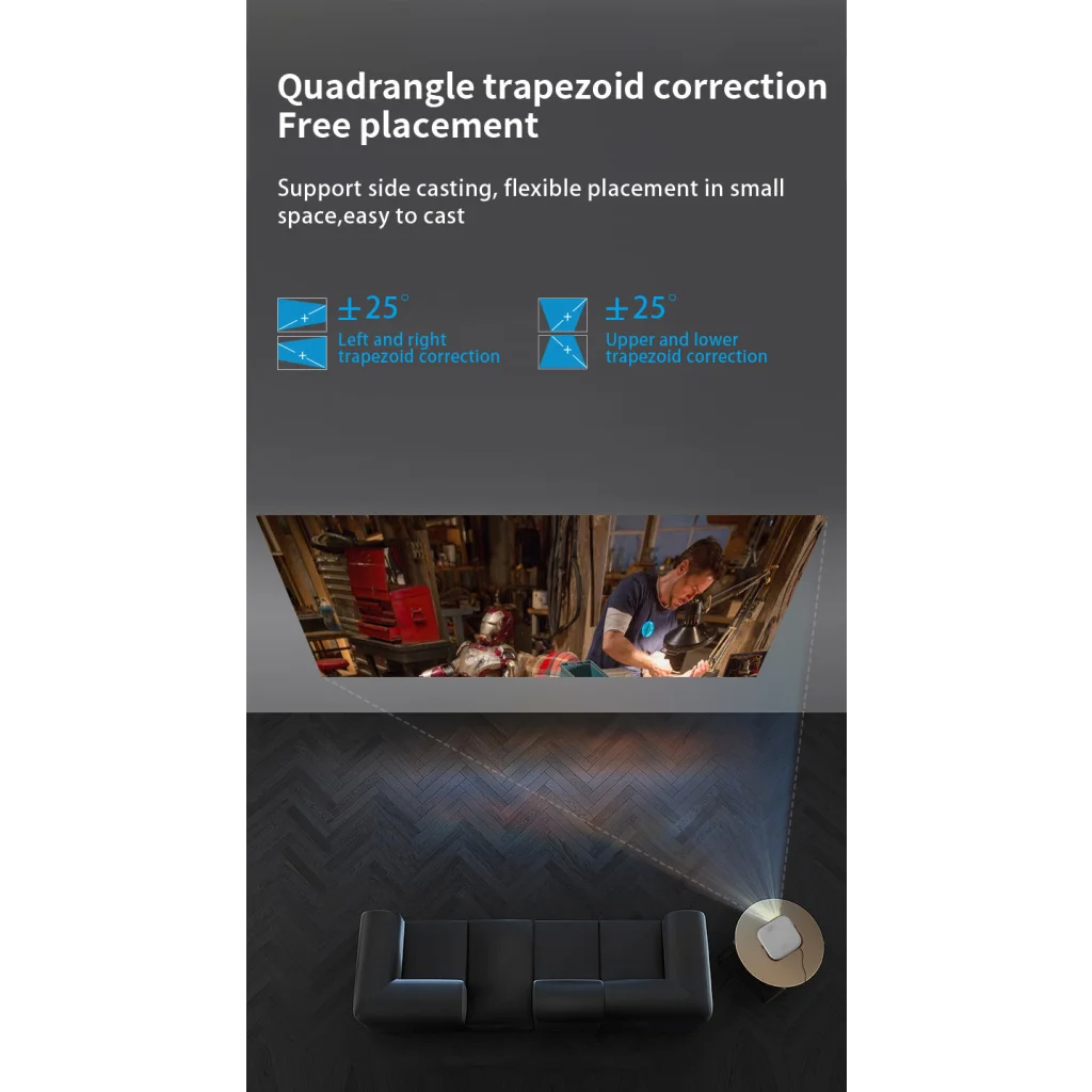 Mini Portable HD Projector with Giant Screen Display