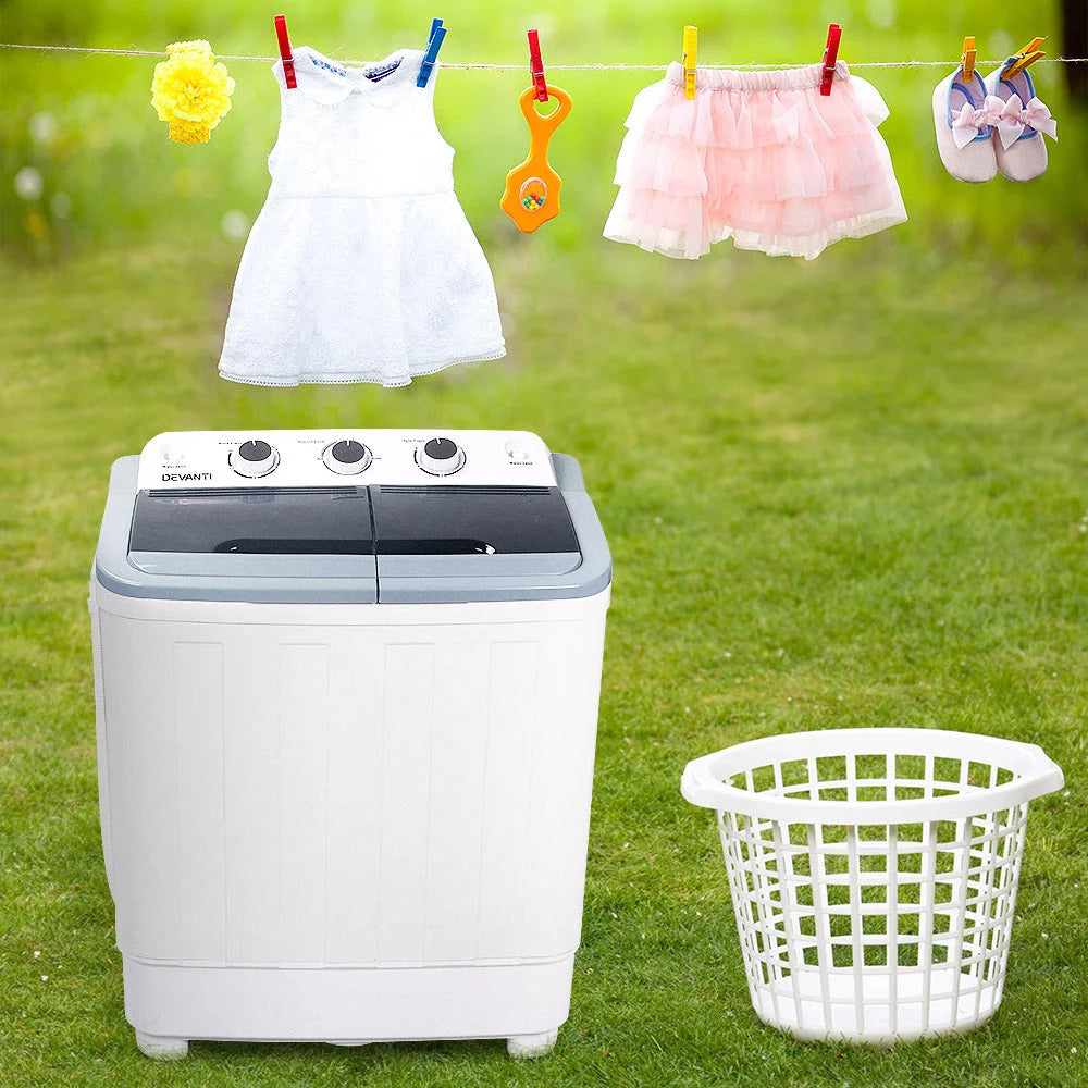 Mini Portable Washing Machine 5KG - White - Washers & Dryers