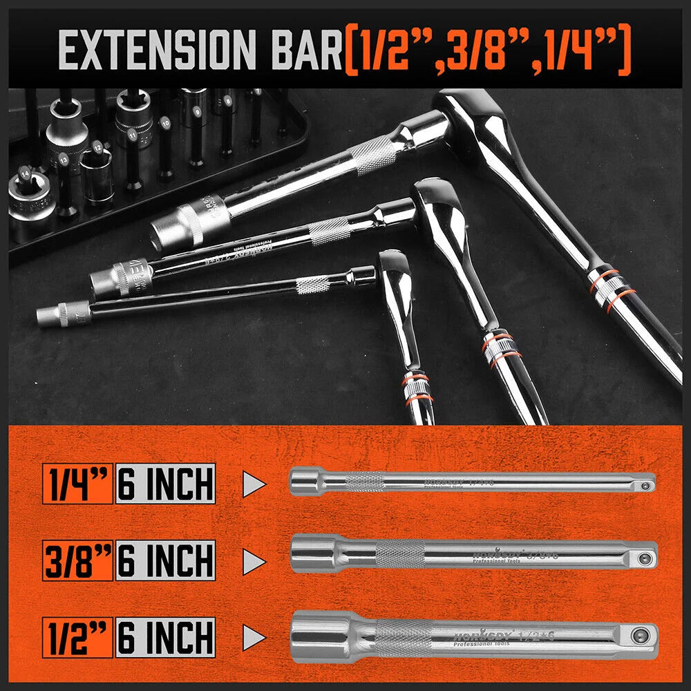 Mini Ratchet Spanner 1/2 3/8 1/4 Drive 90 Tooth Extension