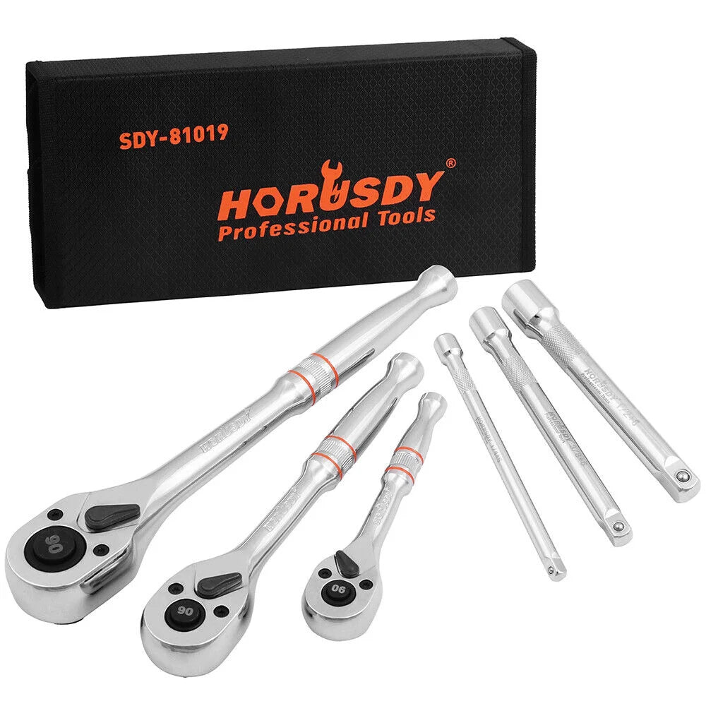 Mini Ratchet Spanner 1/2 3/8 1/4 Drive 90 Tooth Extension
