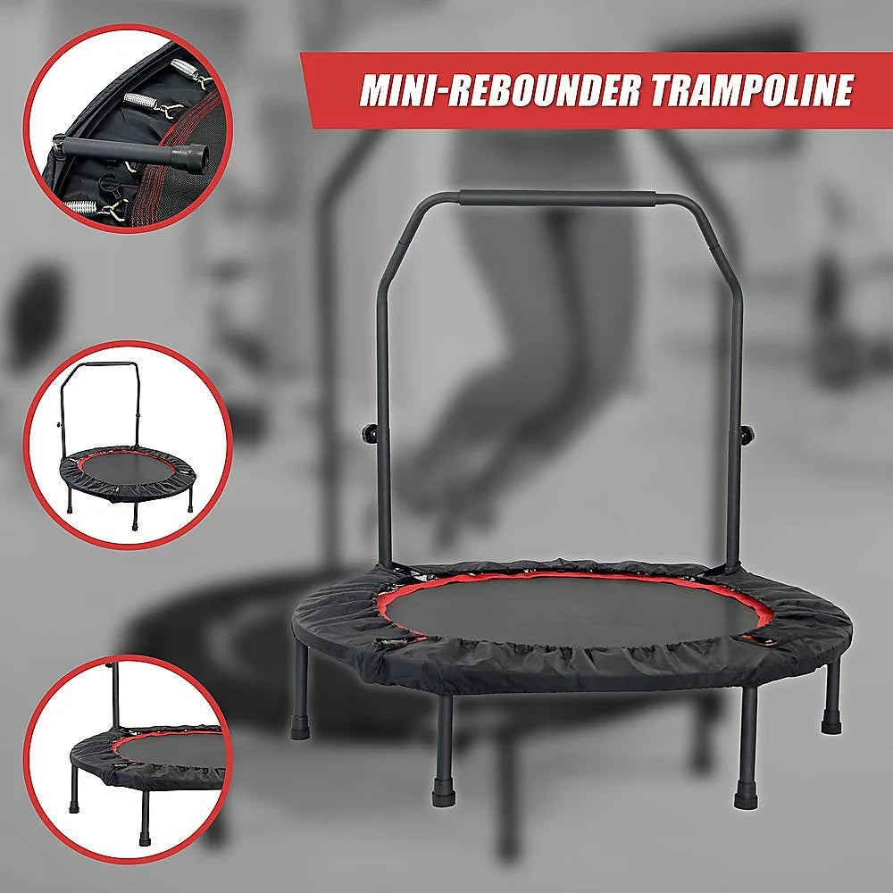 Mini Rebounder Trampoline with Handle Rail - Trampolines