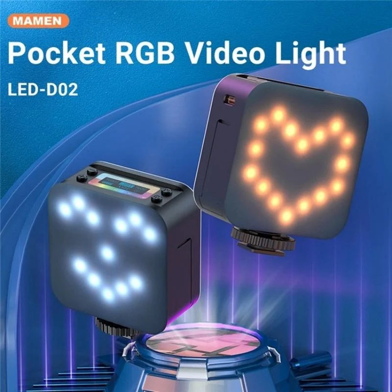 Mini Rgb Video Lamp with Magnetic Adsorption for Live