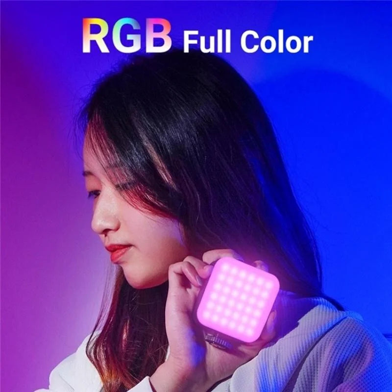 Mini Rgb Video Lamp with Magnetic Adsorption for Live