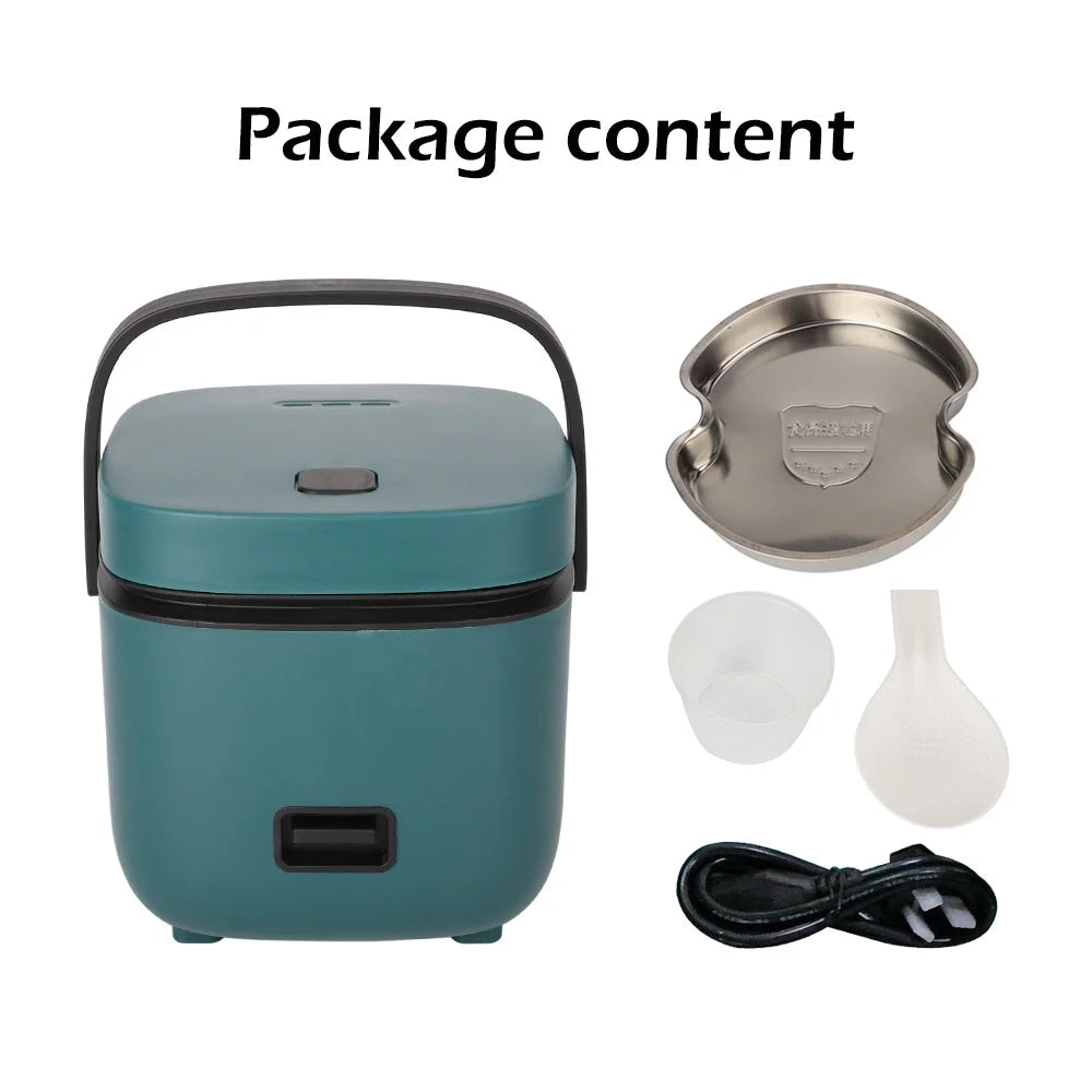 Mini Rice Cooker 1.2L Travel Size - Non-Stick Pot