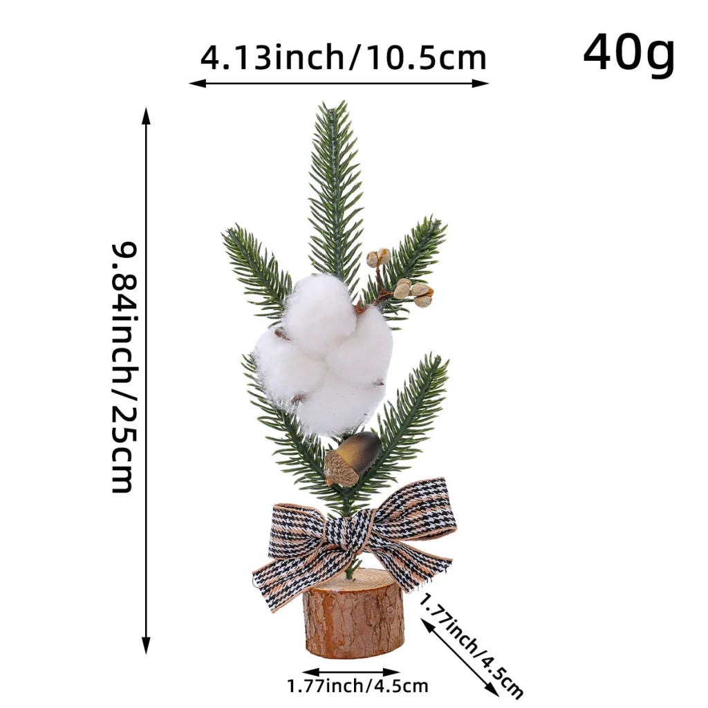 Mini Rustic Christmas Tree Decoration – 9.84 Inches Tall