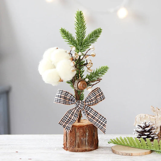 Mini Rustic Christmas Tree Decoration – 9.84 Inches Tall