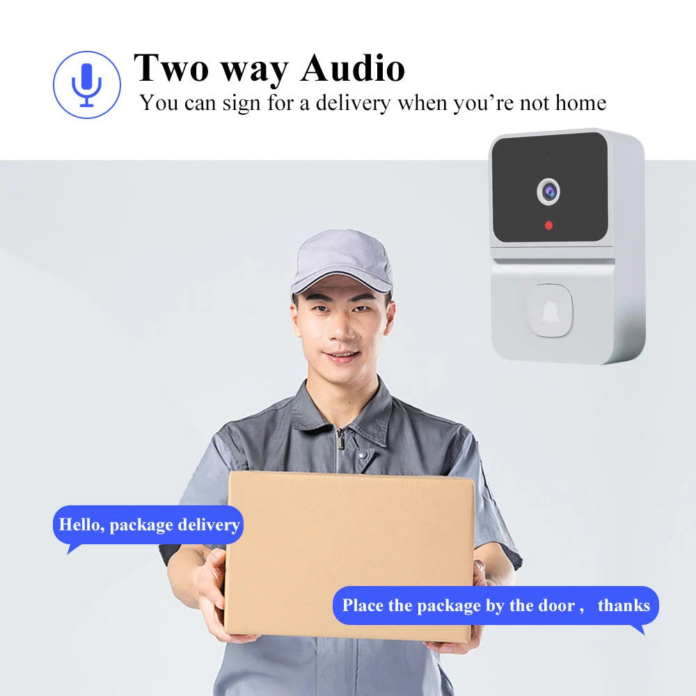 Mini Smart Video Doorbell - 480P Wide-Angle Lens Two-Way