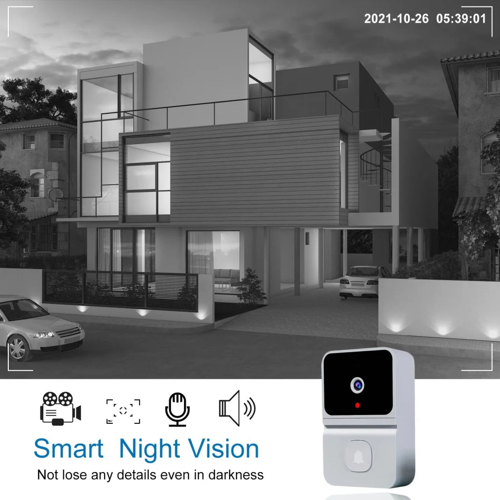 Mini Smart Video Doorbell - 480P Wide-Angle Lens Two-Way