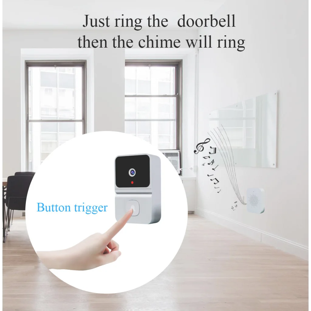 Mini Smart Video Doorbell - 480P Wide-Angle Lens Two-Way