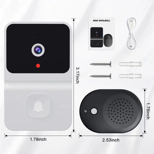 Mini Smart Video Doorbell - 480P Wide-Angle Lens Two-Way