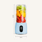 Mini USB Juice Extractor Set Premium 2X Portable Rechargeable Handheld Fruit Mixer Juicer - Blue