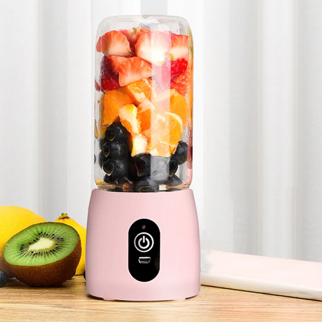 Mini USB Juice Extractor Set Premium 2X Portable Rechargeable Handheld Fruit Mixer Juicer - Pink