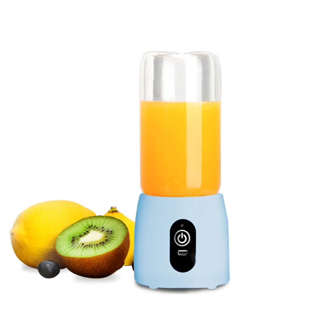 Mini USB Juice Extractor Set Premium 2X Portable Rechargeable Handheld Fruit Mixer Juicer - Blue