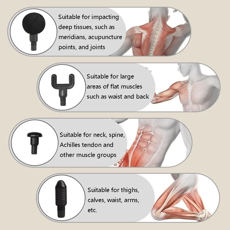 Mini Vibration Massage Gun - Brushless Grey - Health &