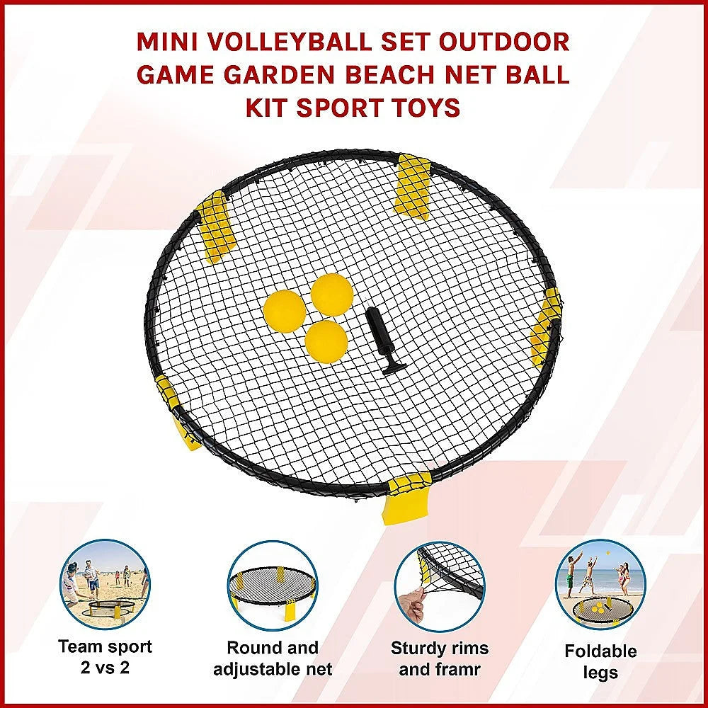 Mini Volleyball Set Outdoor Game Garden Beach Net Ball Kit
