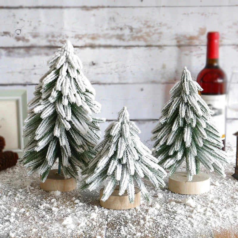 Miniature Snowy Artificial Pine Tree Decoration - 11.42