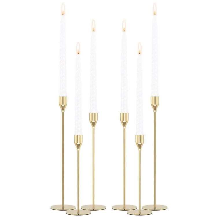 Minimalist Gold Metal Candle Holder Set - 3-Piece Romantic