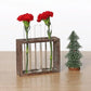 Minimalist Hydroponic Glass Vase with Wooden Frame