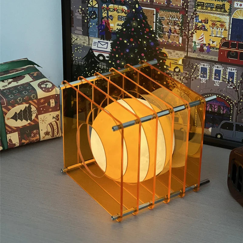 Minimalist Layered Acrylic Moon Lamp - USB Touch Dimmable
