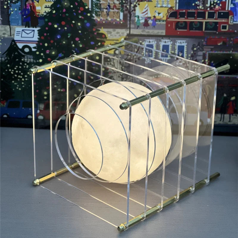 Minimalist Layered Acrylic Moon Lamp - USB Touch Dimmable