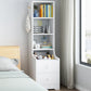 Minimalist Tall Bookshelf White Nightstand Cabinet