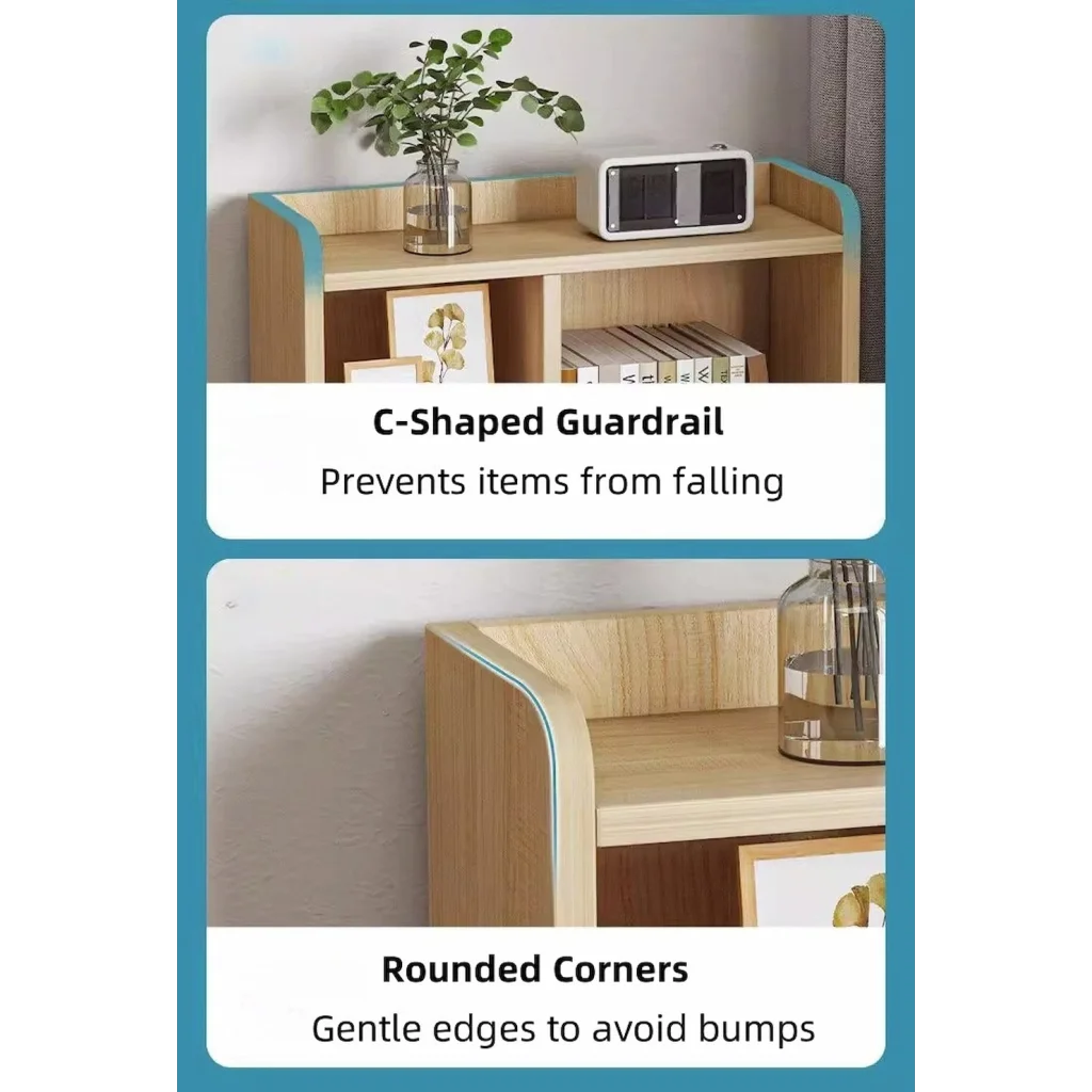 Minimalist Wooden Nightstand Multi-Functional Top Storage