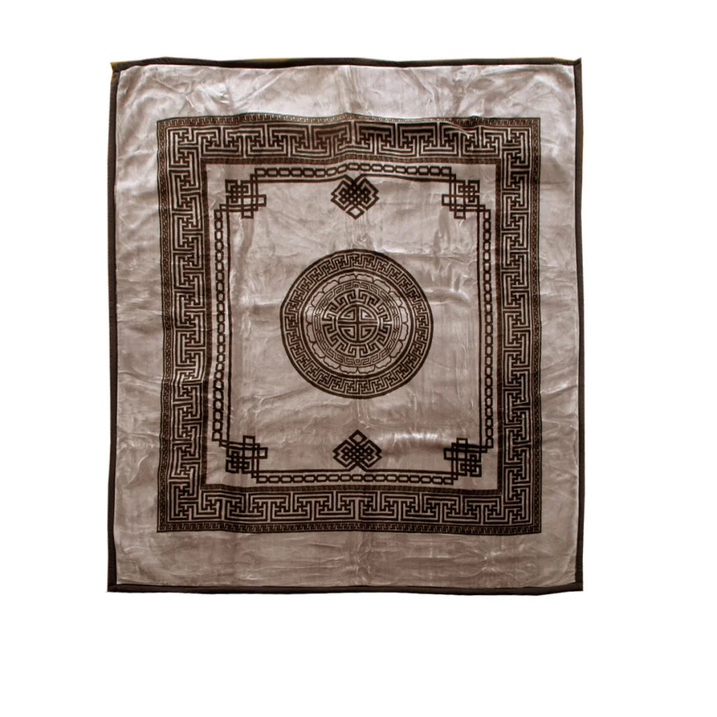 Mink Blanket Olympia Greek Key Luxury Quality 1000GSM 2 Ply