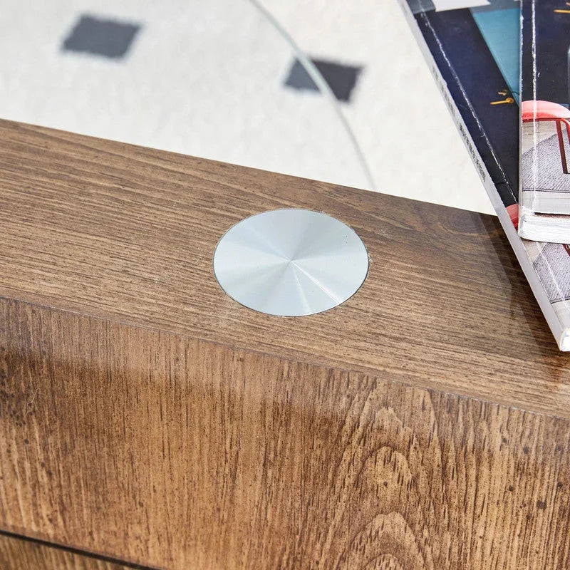 ’MINORI’ Double Layer Clear Tempered Glass Dark Wood Grain