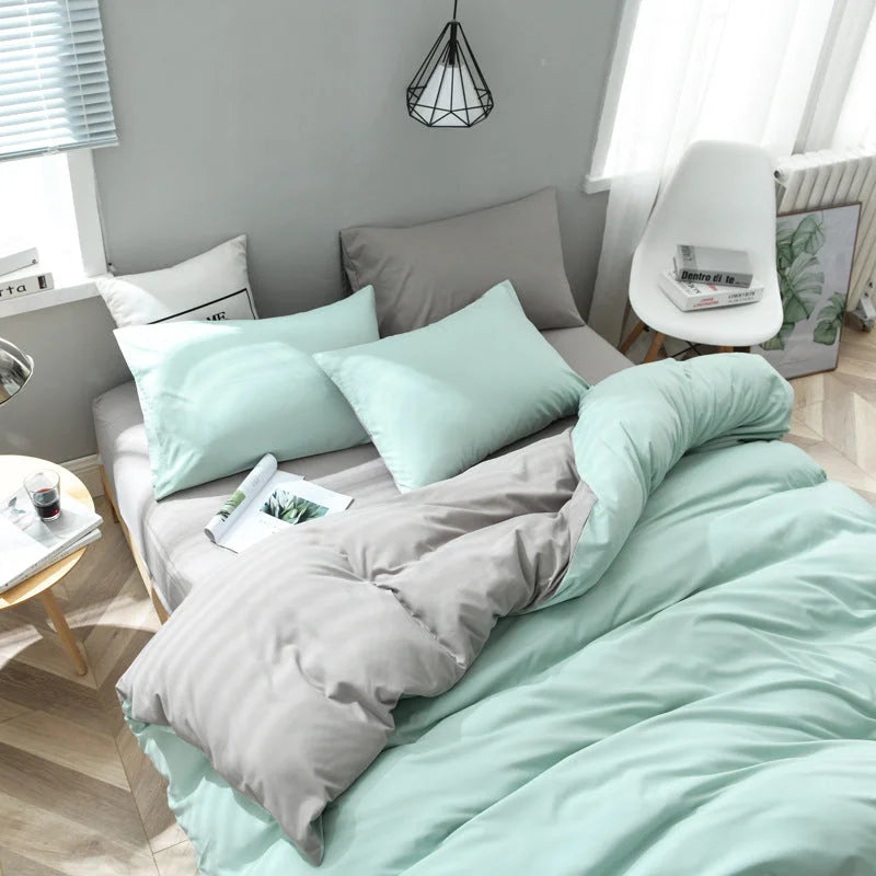Mint Green And Grey Stitching Ultra-Soft Solid Color