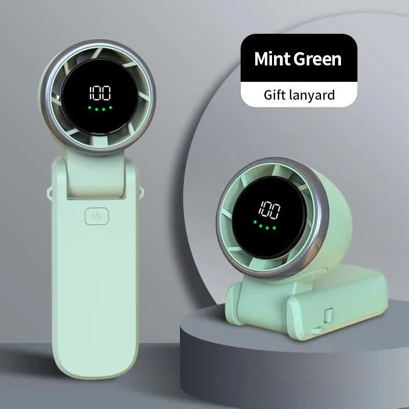 Mint Green Portable USB Rechargeable Handheld Fan