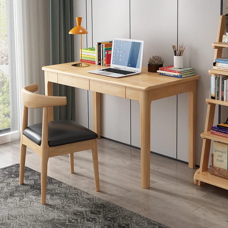 Mitch Solid Wood Study Desk /Rubberwood/Minimal