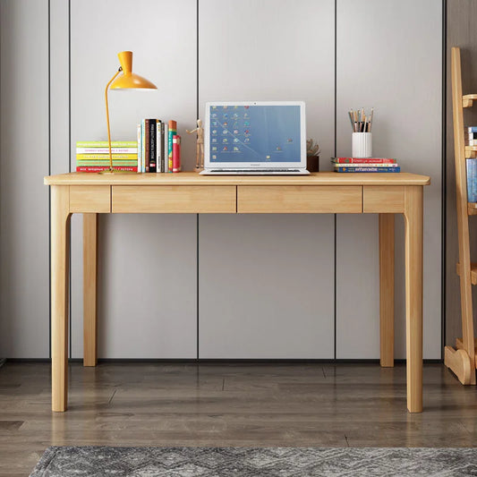Mitch Solid Wood Study Desk /Rubberwood/Minimal