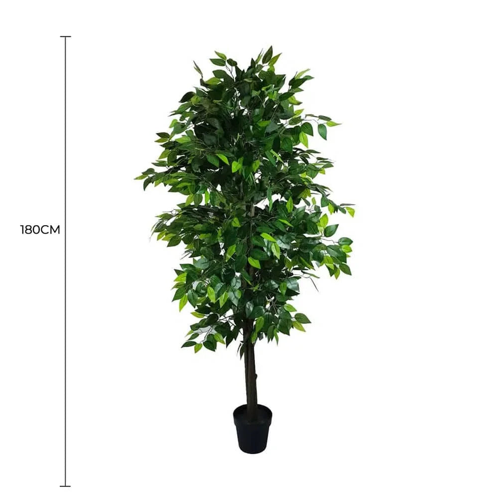 Mixed Green Bushy Artificial Ficus Tree 180cm - Home &
