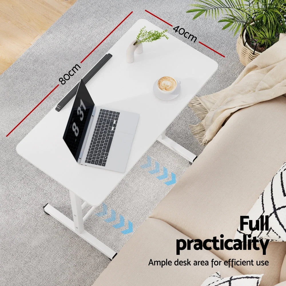 Mobile Laptop Desk Notebook Stand Adjustable White