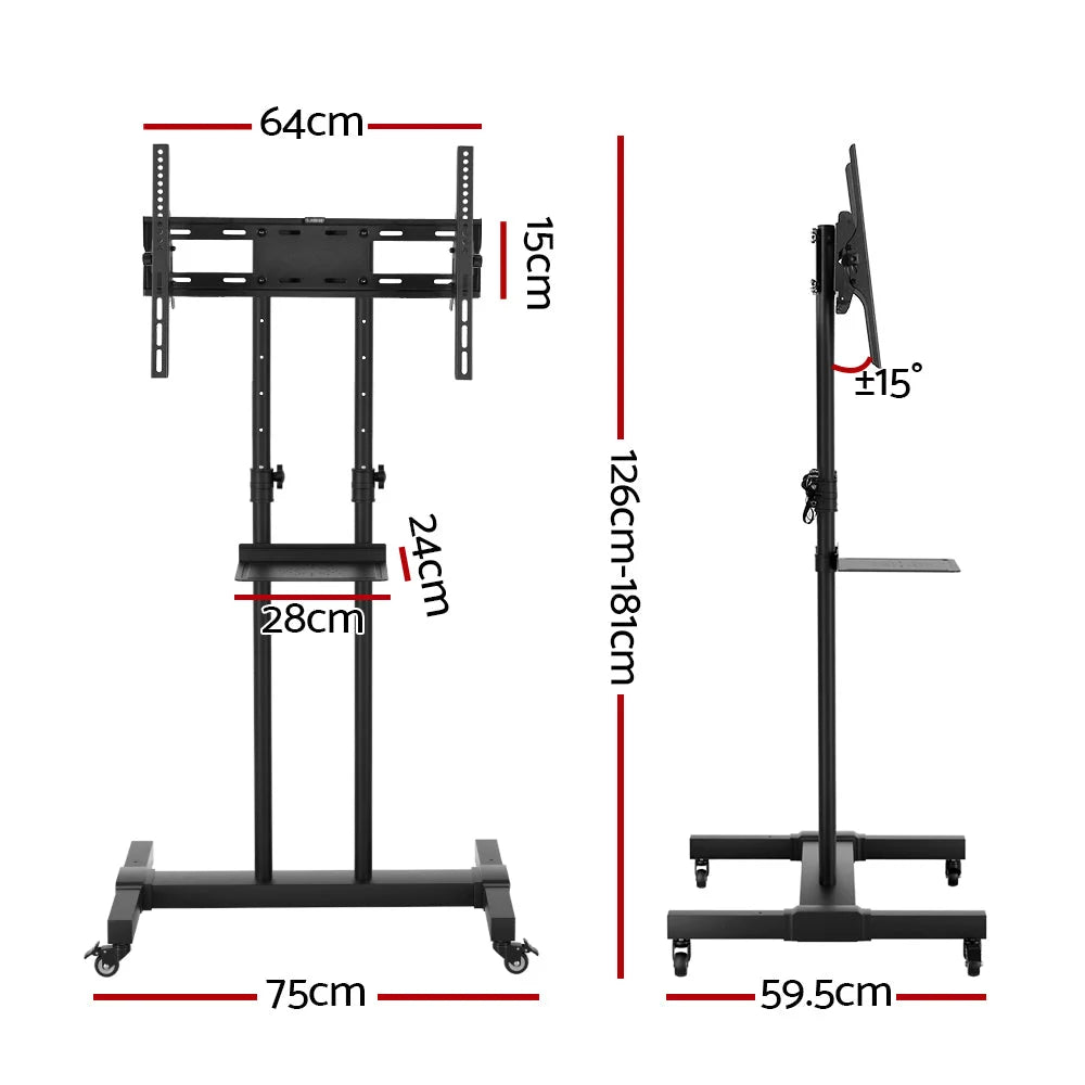 Mobile TV Stand for 23’’-65’’ TVs Mount Bracket Portable