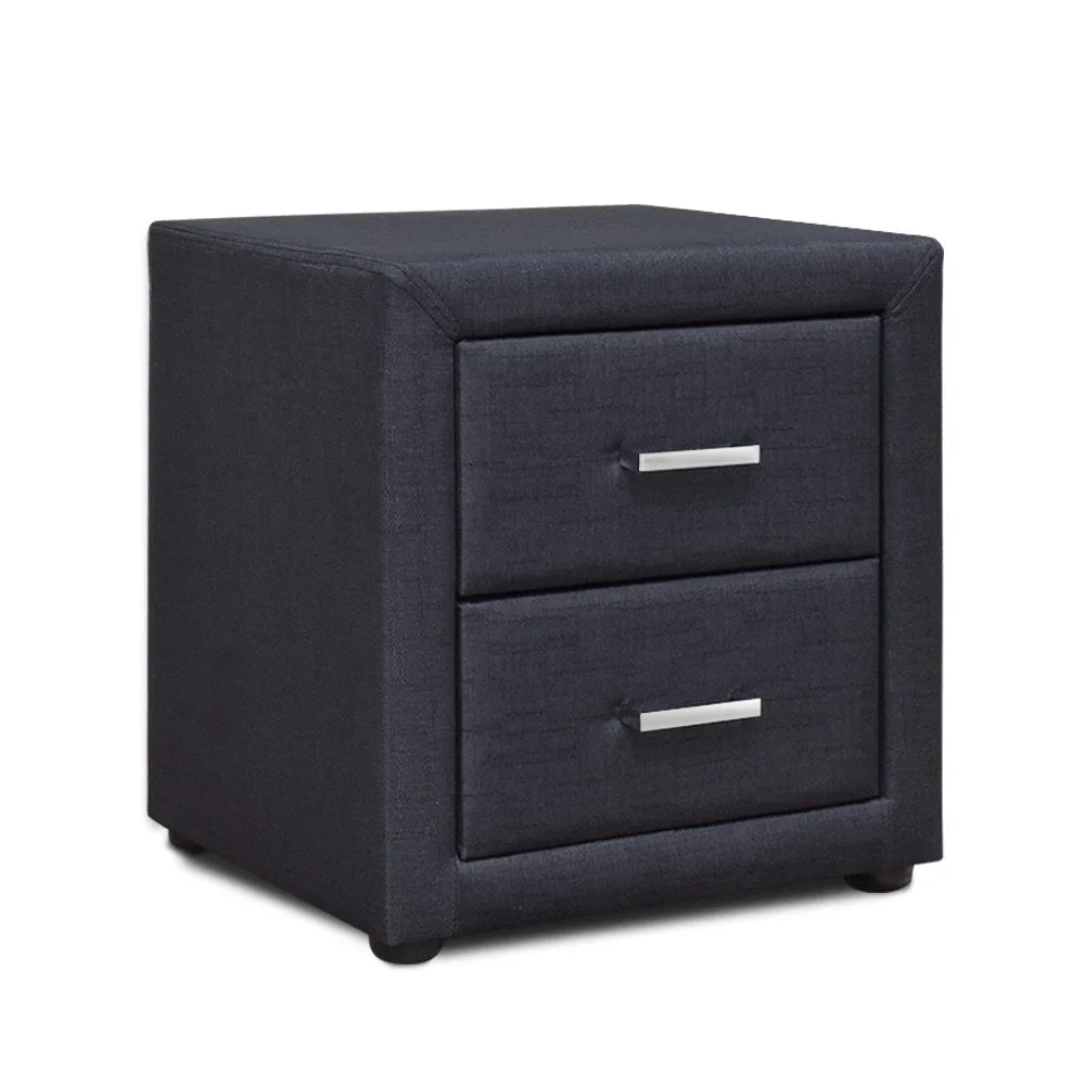 Charcoal table with moda bedside bedroom