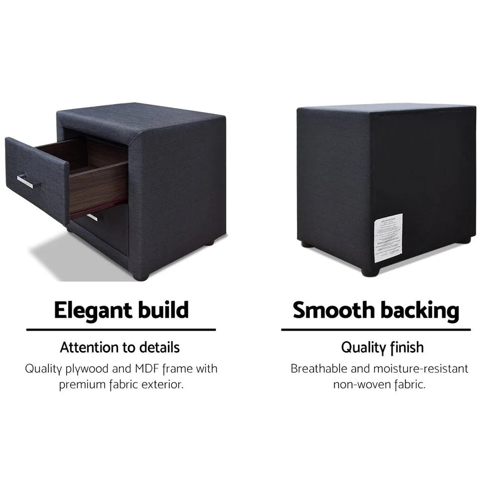 Moda bedside table charcoal table
