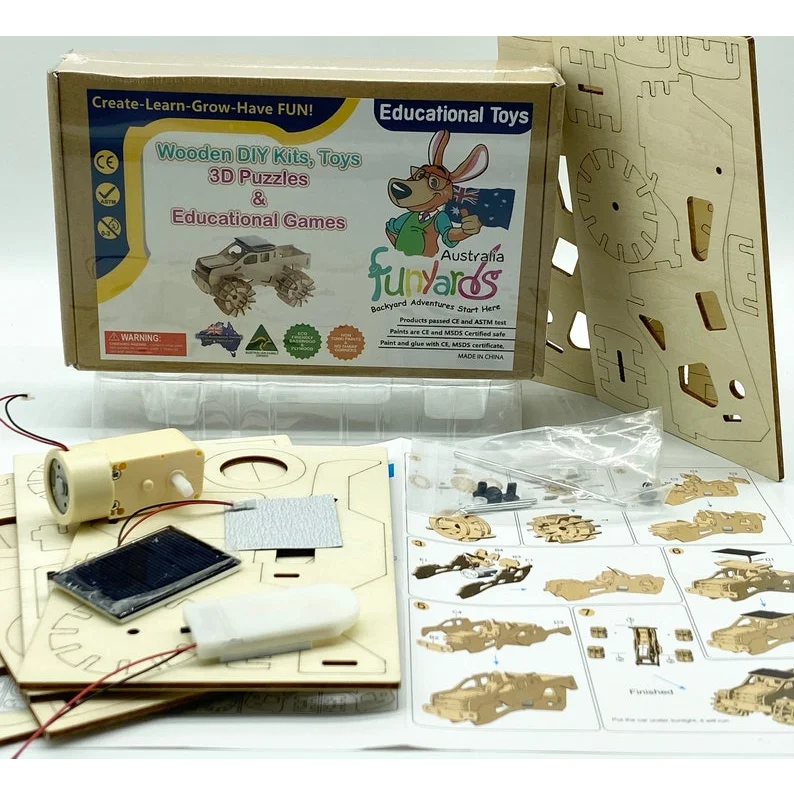 Model Car 3D Plywood Puzzle - Build and Paint Your Own 4x4