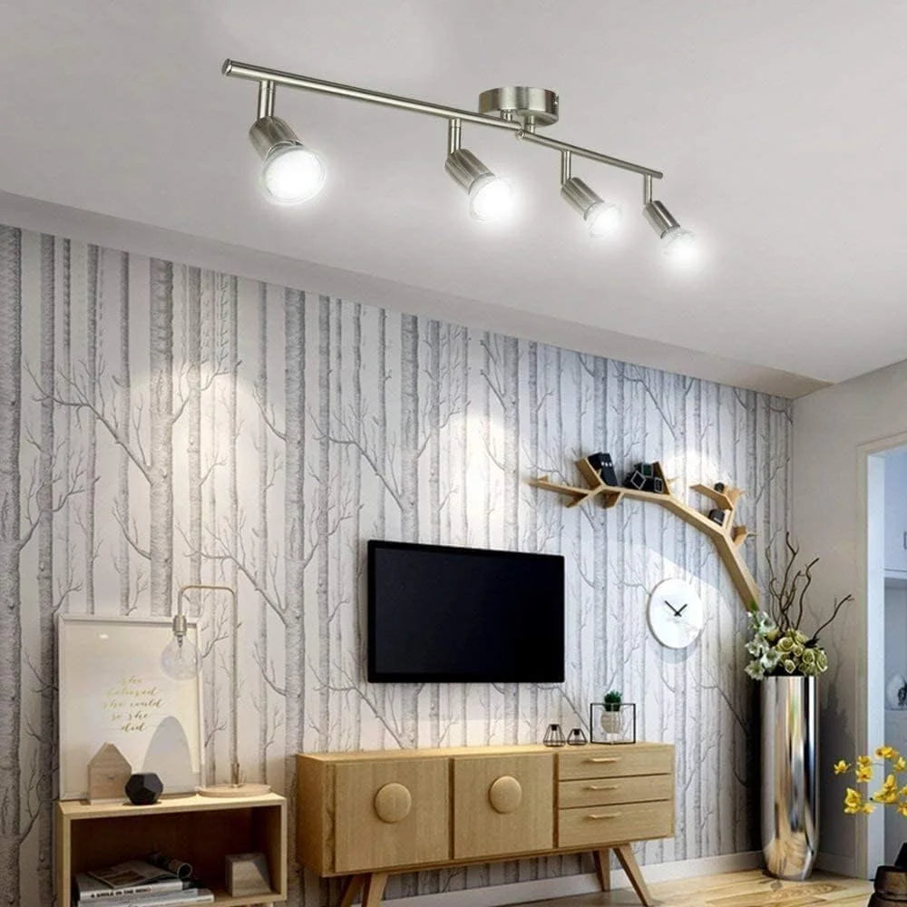 Modern 4 Light Track Lighting Kit LED (Chrome) - Home &