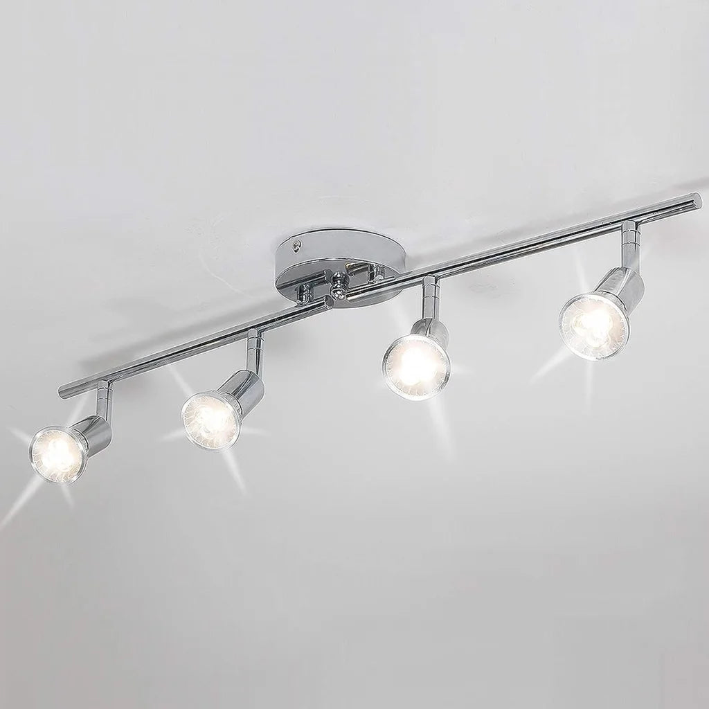 Modern 4 Light Track Lighting Kit LED (Chrome) - Home &